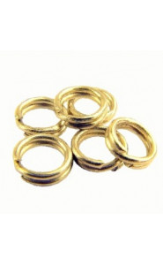 Metal Split rings 6mm double bent - Gold